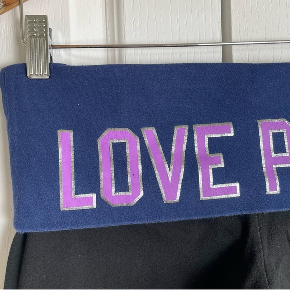 RARE Y2K Victoria's Secret Foldover Yoga Flare Pants M 2000s Love Pink Logo VTG - Picture 3 of 11